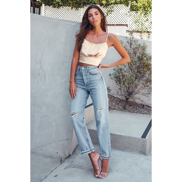 Lulus Luxe'd Out Champagne Satin Cropped Tank Top NWT SOLD OUT - Picture 3 of 7